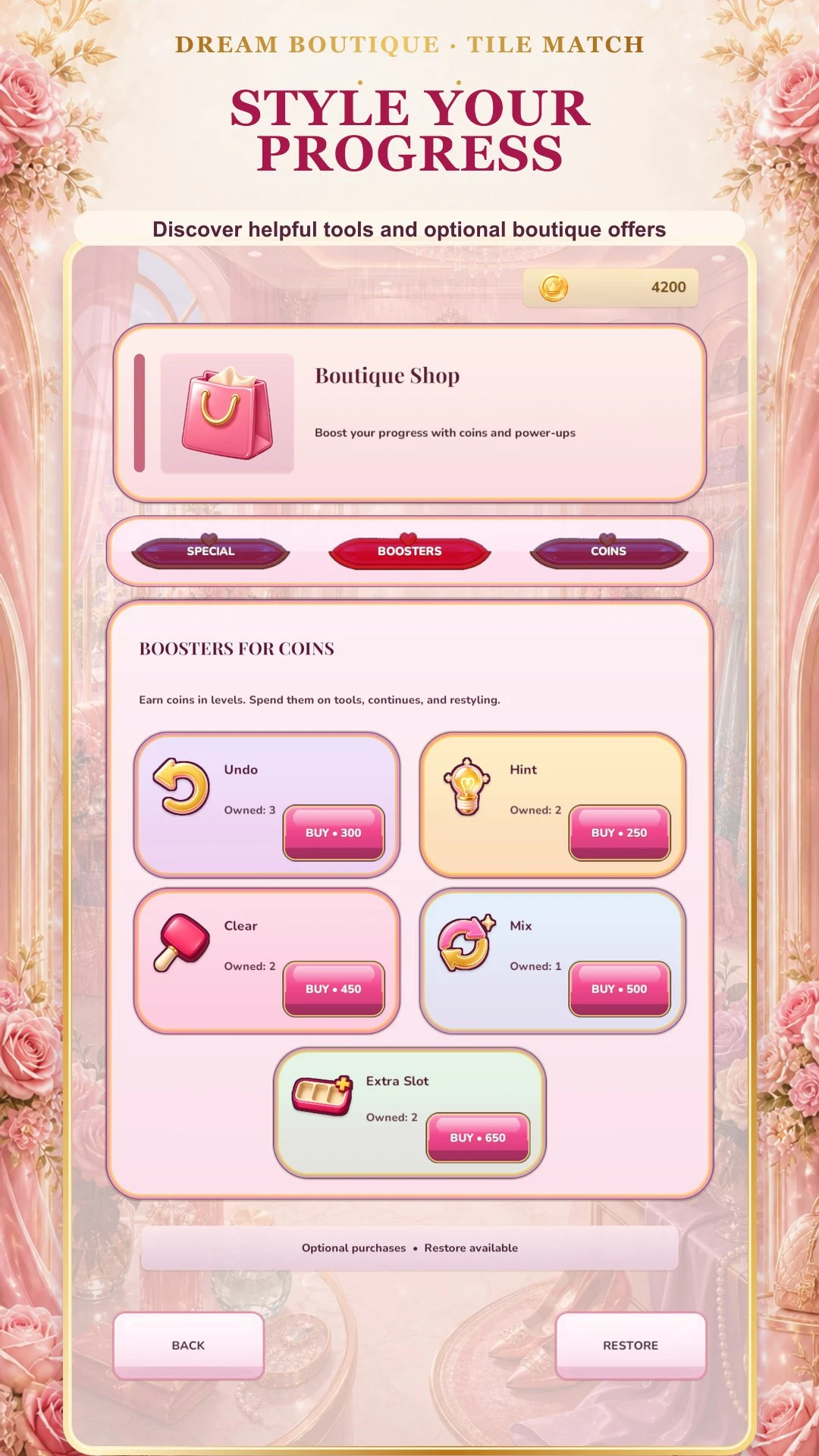 Dream Boutique: Tile Match screenshot